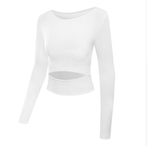 WEYUE Activewear Tops Women White Yoga Long Sleeve Shirts Gym Yoga