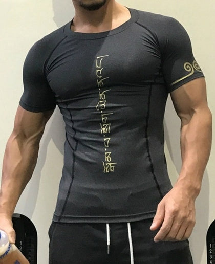 Mens Quick Dry Fitness Printed Tees